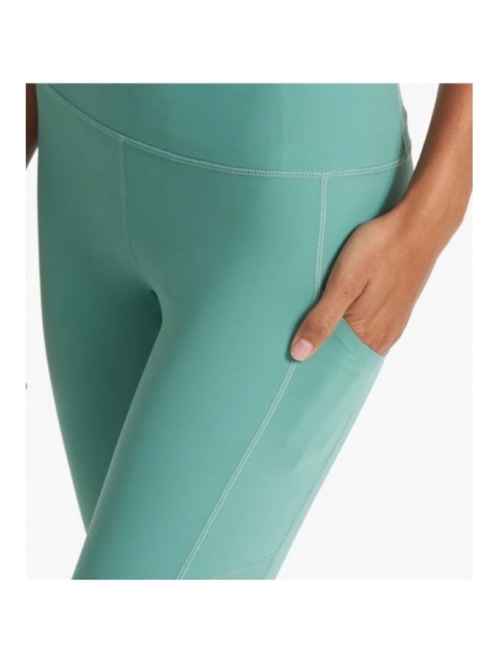 Vuori Stride Performance Leggings with pockets green small - Picture 2 of 7